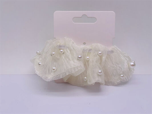 Polyester Childrens Hair Accessories Multicolor Elastic With Pearl