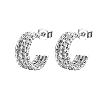Unisex Full Pave Diamond Earrings Medium Size With Screw Back Fastening Solution
