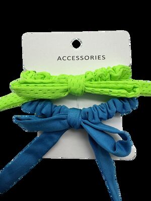 Fabric Hair Ties for Women with Tiny Bow and Hair Balls