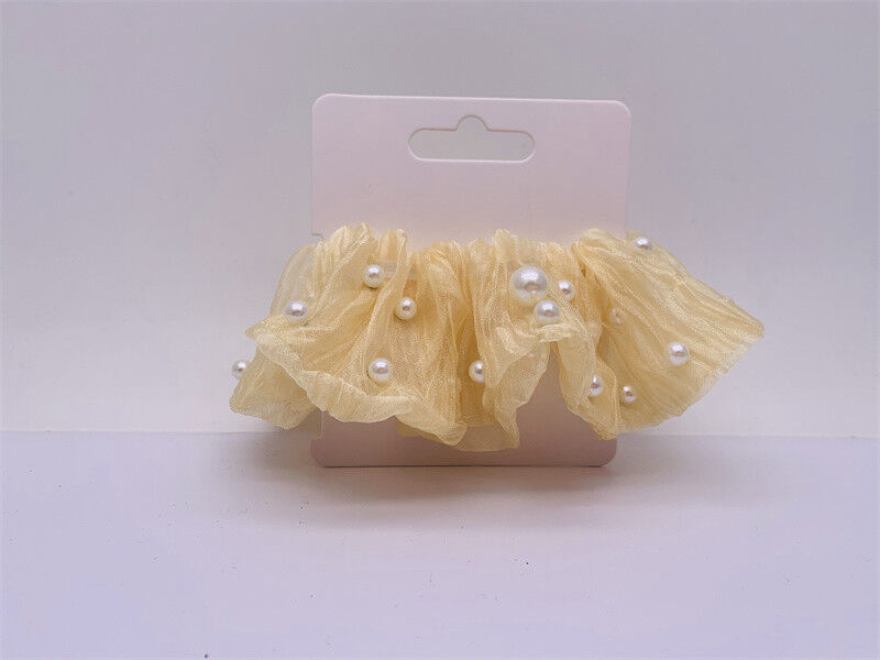 Polyester Childrens Hair Accessories Multicolor Elastic With Pearl